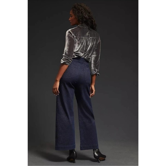 Maeve The Colette Sparkle Cropped Wide Leg Jeans - Picture 2 of 7